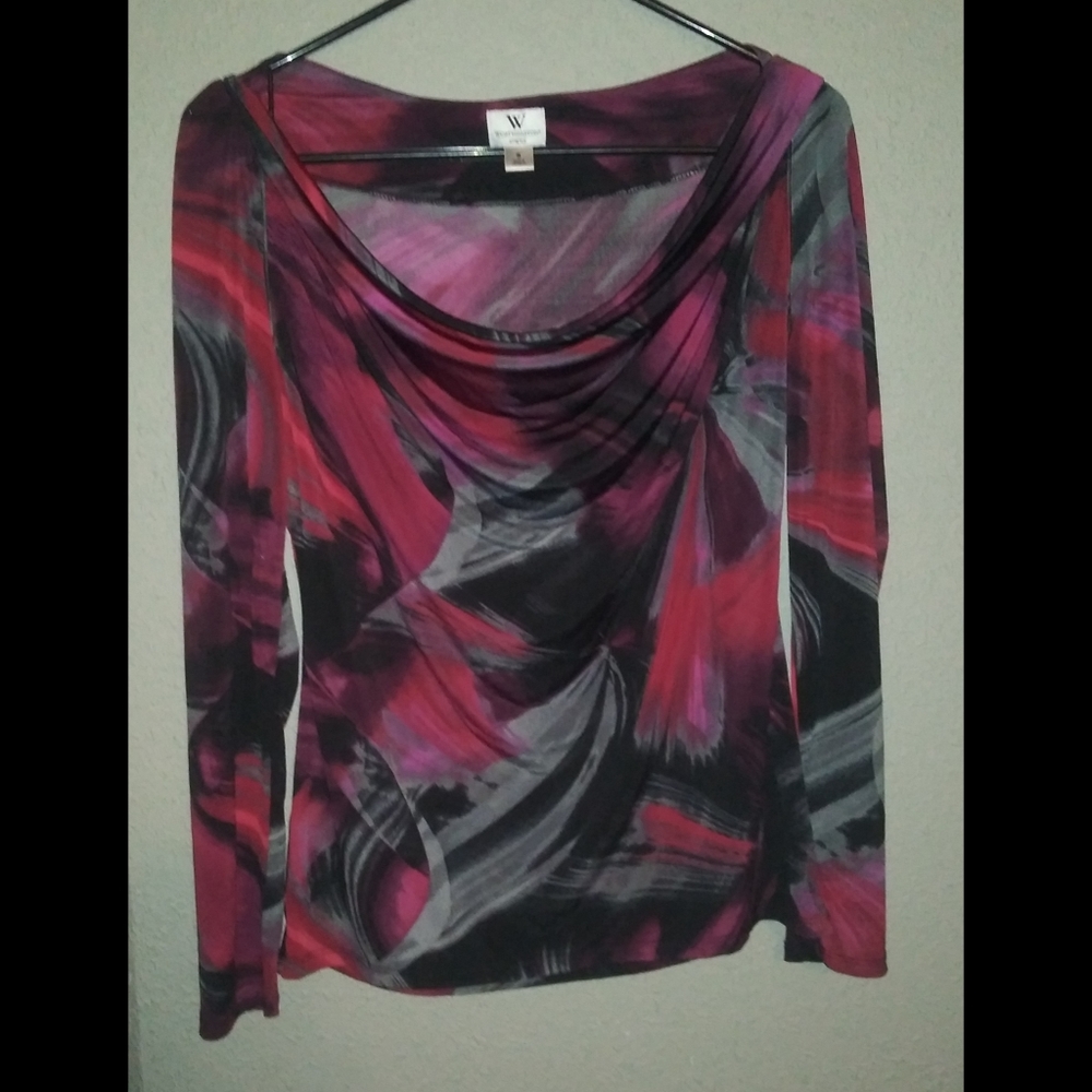 Worthington Long Sleeved Scoop Neck Blouse